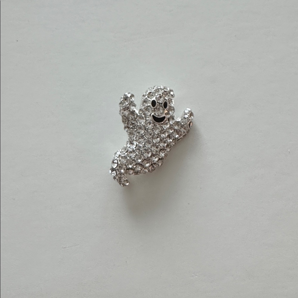 Napier Rhinestone Ghost Brooch